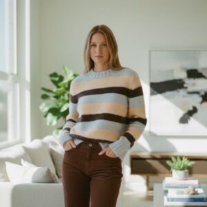 A.P.C Marion Stripe Alpaca Wool Sweater - Size M New - MSRP $350